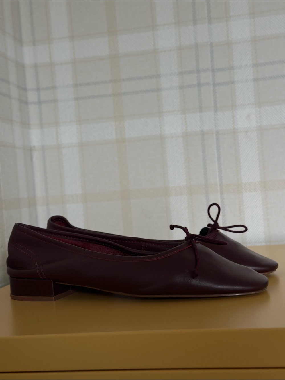 MANGO burgundy leather flats - Picture 2 of 4